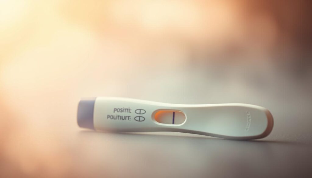 A hazy, dreamlike scene depicting a pair of positive pregnancy tests against a backdrop of soft, muted colors. The tests are the focal point, their double lines glowing with a sense of anticipation and possibility. The surrounding environment is ethereal, with a blurred, impressionistic quality that suggests the subconscious realm of dreams. Warm, diffused lighting casts a warm, contemplative glow, evoking the thoughtful, introspective mood of the interpretation of this symbolic dream. The overall composition conveys a sense of wonder, hope, and the transformative potential of this new life stage. A hazy, dreamlike scene depicting a pair of positive pregnancy tests against a backdrop of soft, muted colors. The tests are the focal point, their double lines glowing with a sense of anticipation and possibility. The surrounding environment is ethereal, with a blurred, impressionistic quality that suggests the subconscious realm of dreams. Warm, diffused lighting casts a warm, contemplative glow, evoking the thoughtful, introspective mood of the interpretation of this symbolic dream. The overall composition conveys a sense of wonder, hope, and the transformative potential of this new life stage.